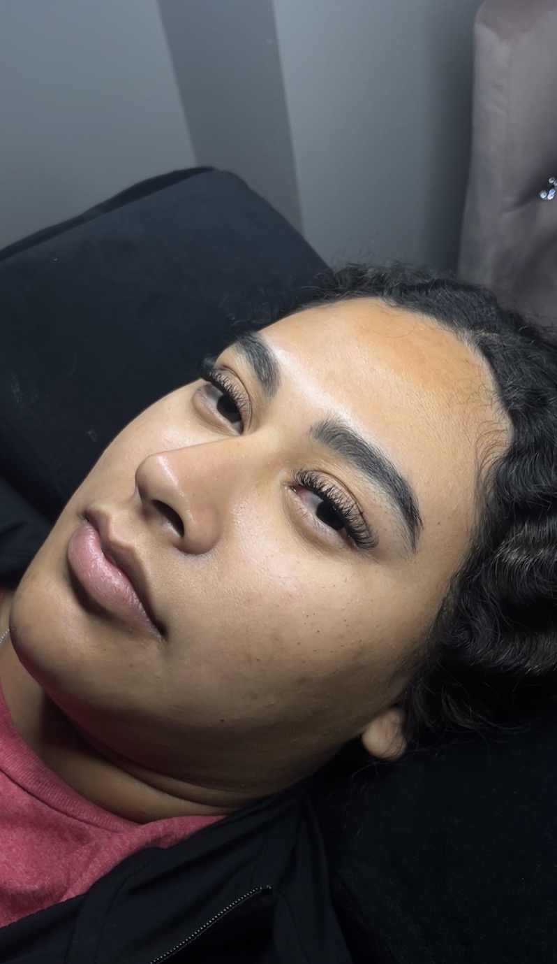 Fresh lash and brow set on a client